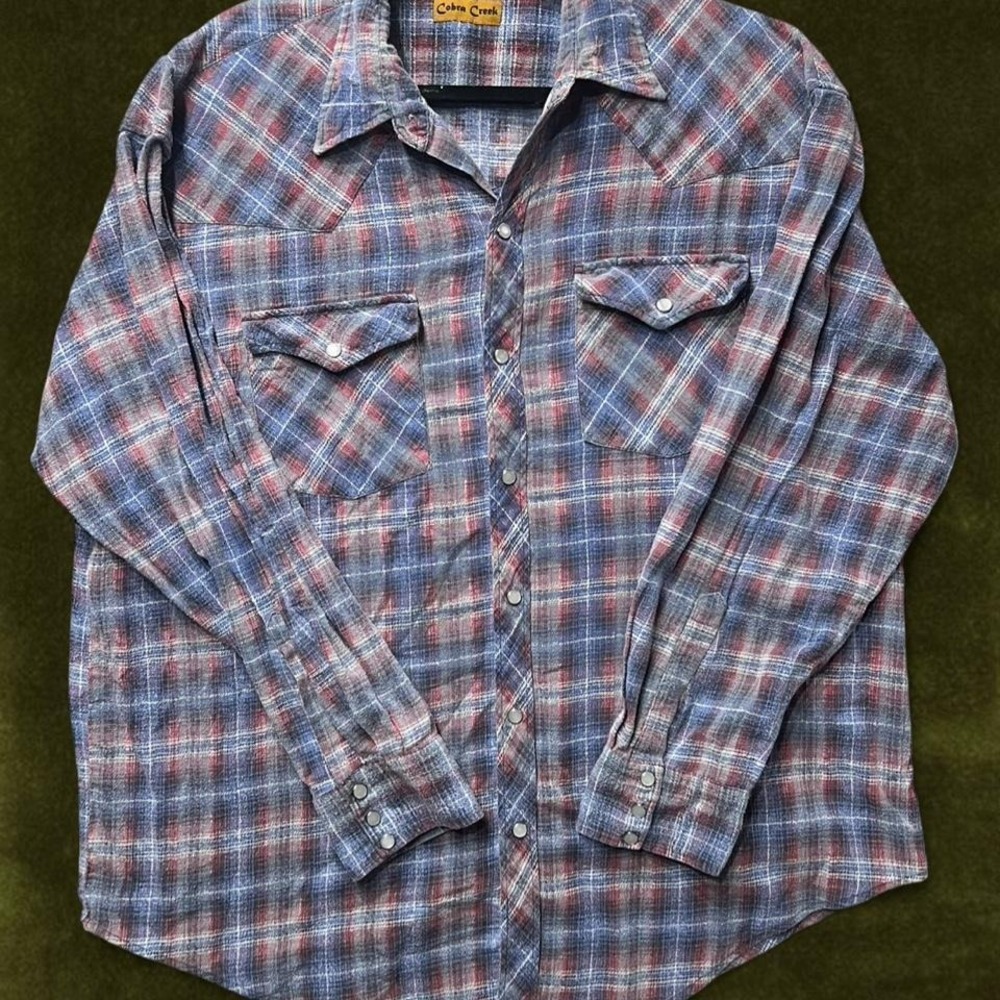 Vintage Cobra Creek Plaid Western Pearl Snap flannel Shirt - Modern XL/2XL